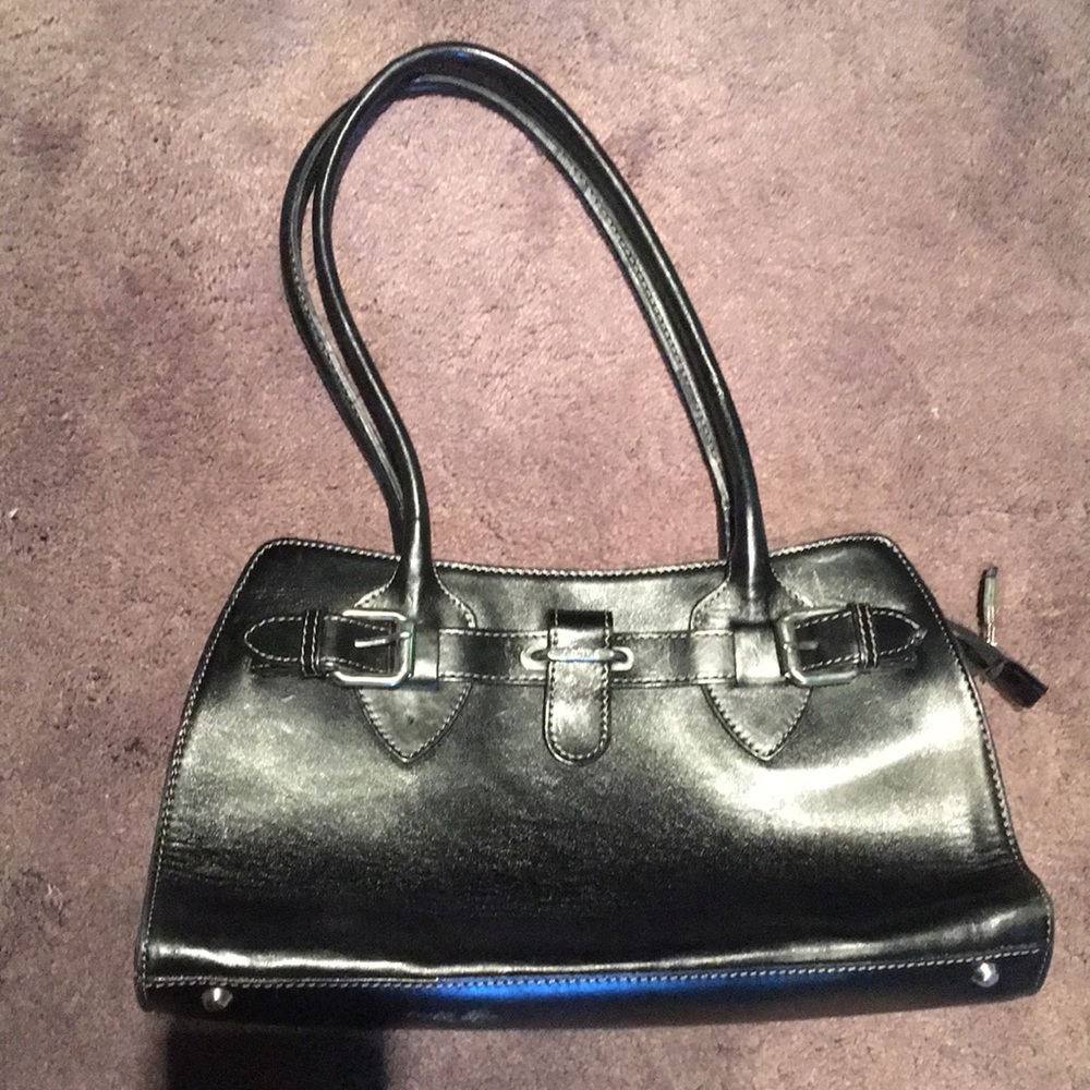 Black leather purse